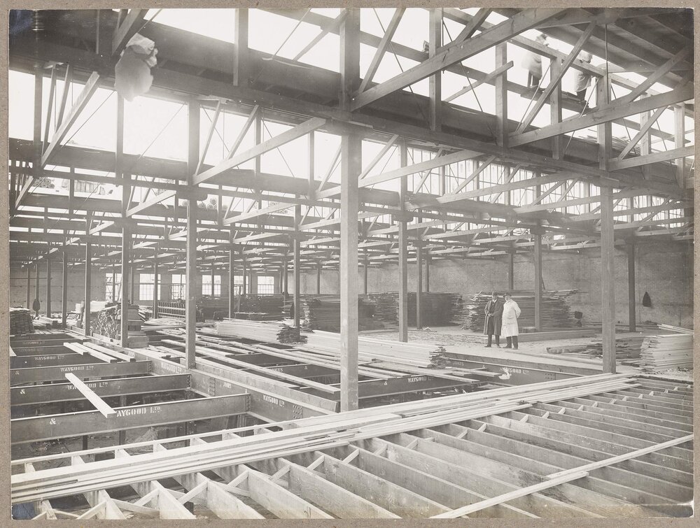[Yarra Falls factory interior partially constructed]