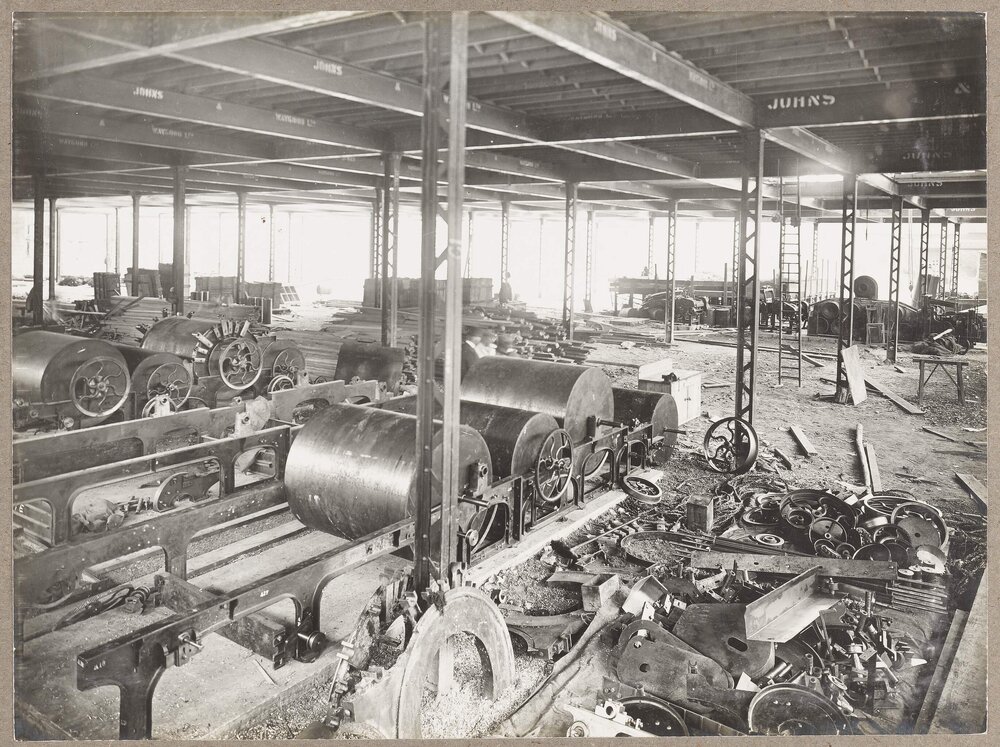 [Yarra Falls factory interior partially constructed]