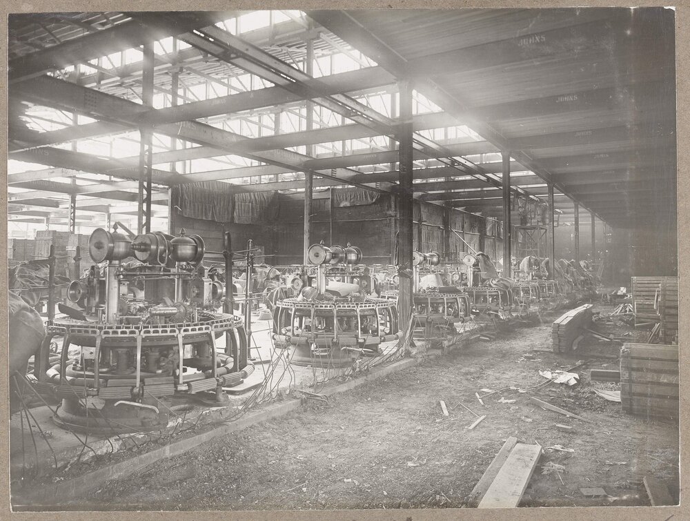 [Yarra Falls factory interior partially constructed]