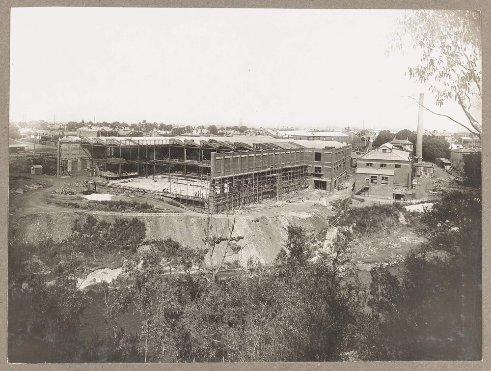 [Yarra Falls factory construction site]