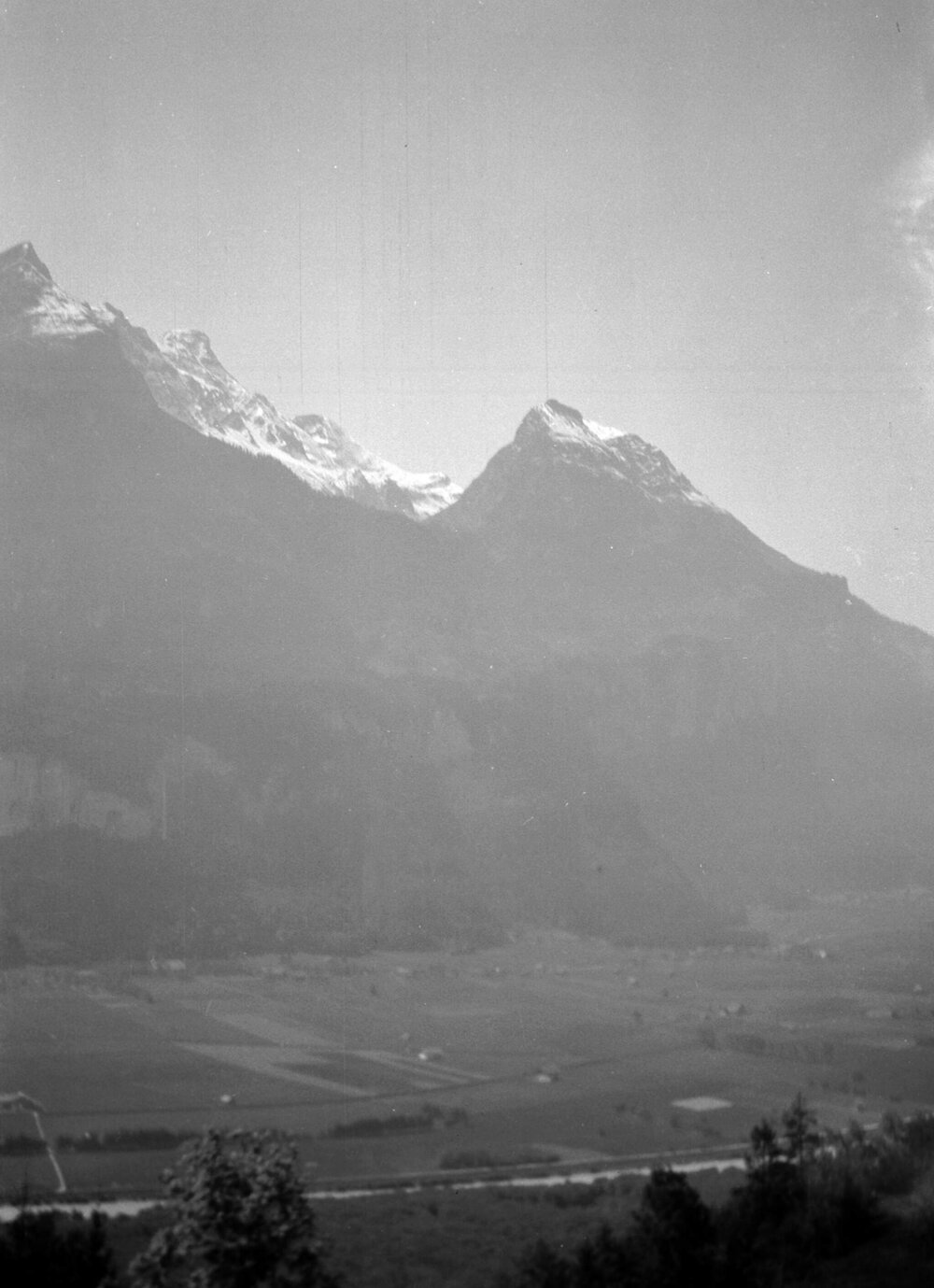 Mountain and lake scenery near Fribourg, Switzerland