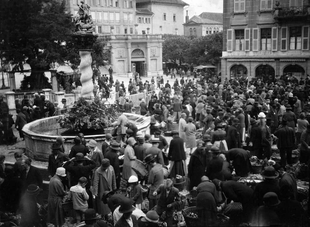Scene in Fribourg or St Gotthard, Switzerland