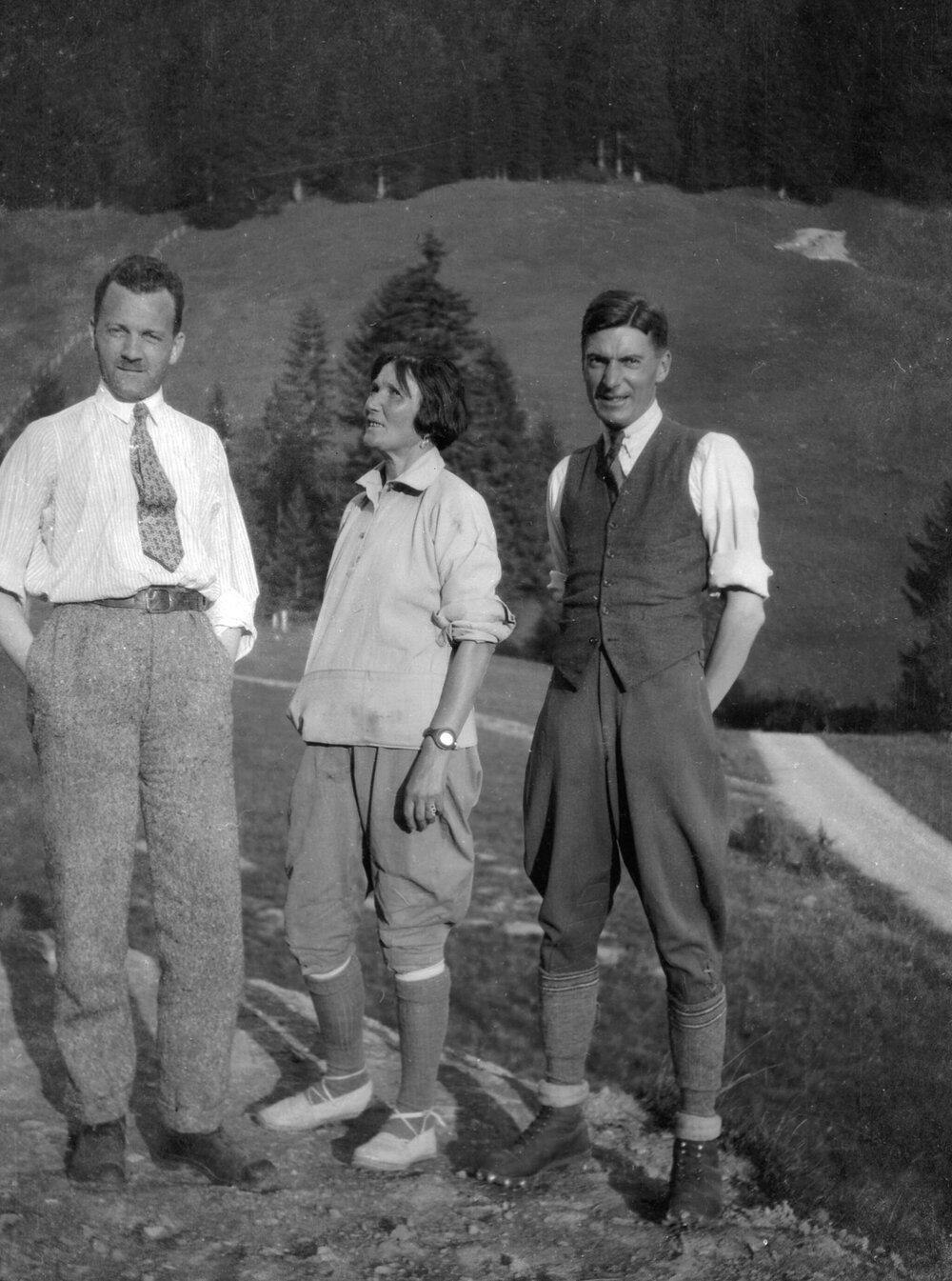 Three unidentified people near Rochers-de-Naye, Orgevaux or Blonay, Switzerland