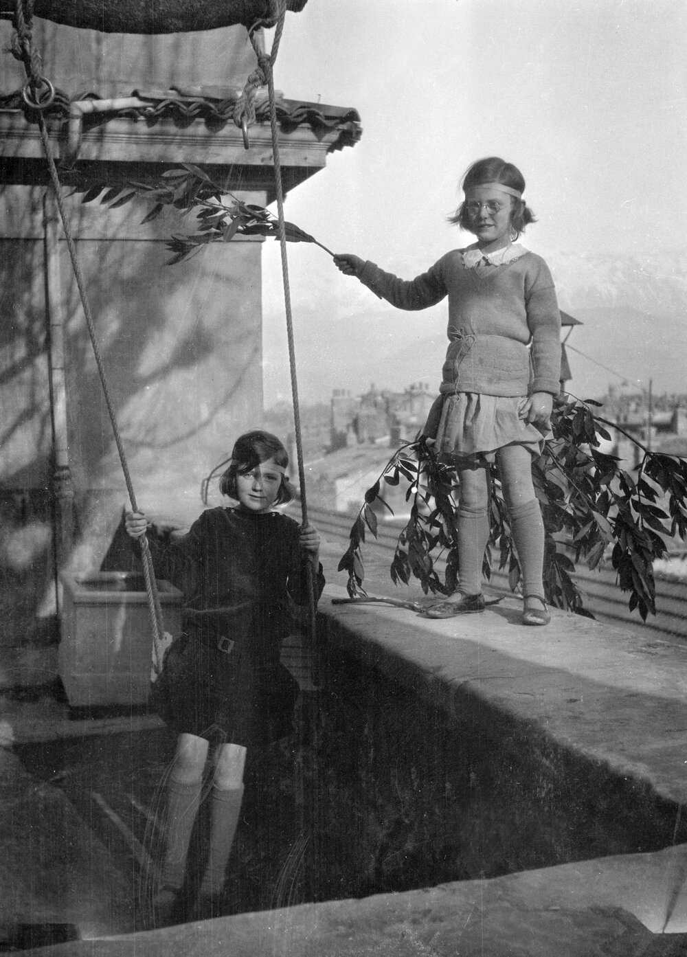 Two young unidentified girls possibly in Grenoble, France