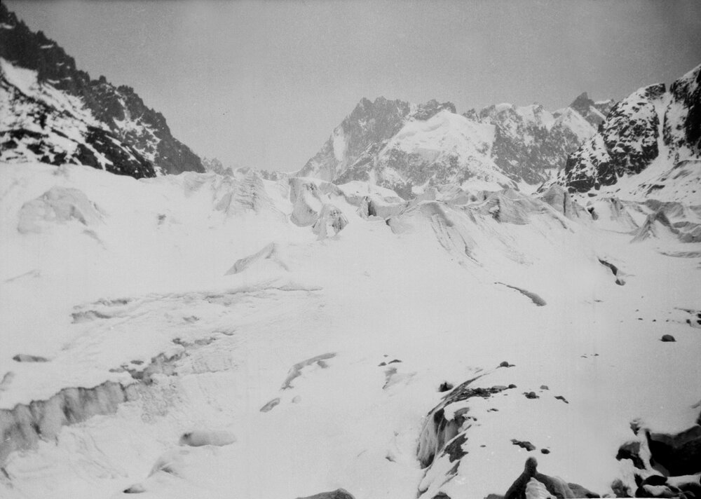 View in the French Alps near Chamonix, south-eastern France