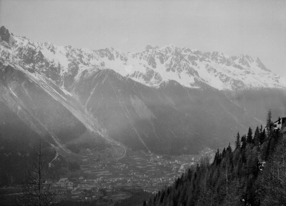 View in the French Alps near Chamonix, south-eastern France