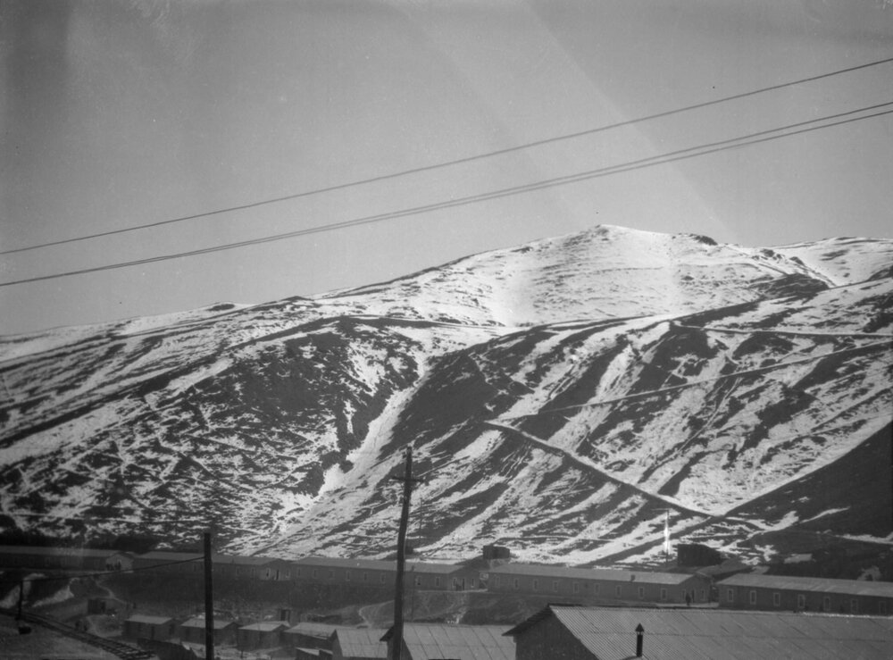 Snow clad hills at an unknown location in a desert in Chile