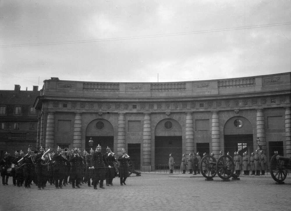 A military parade in Stockholm, Sweden