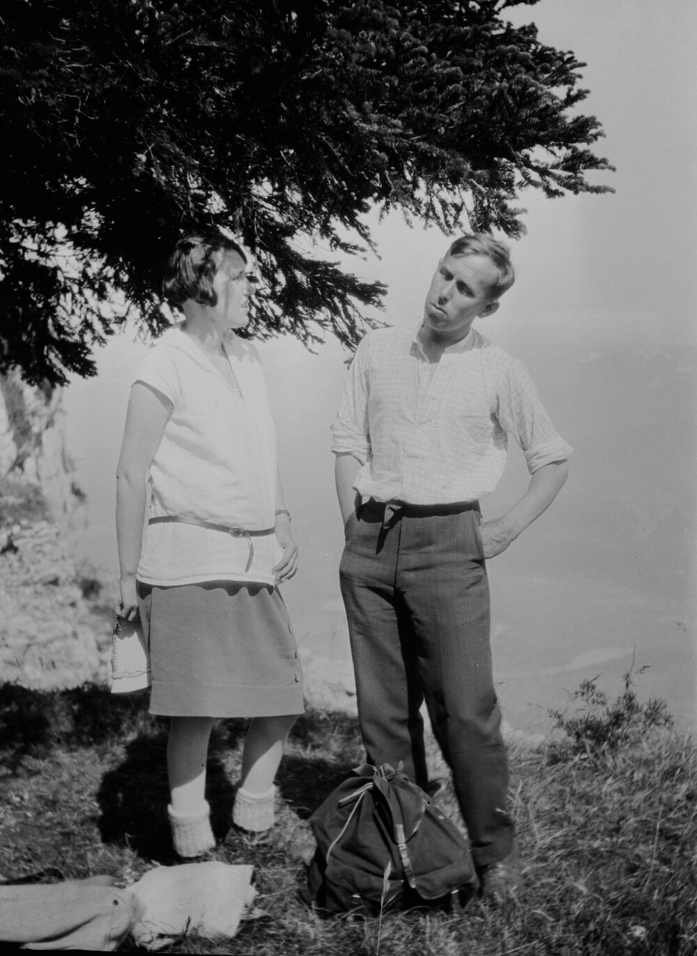 A young unidentified man and woman at St Eynard, France