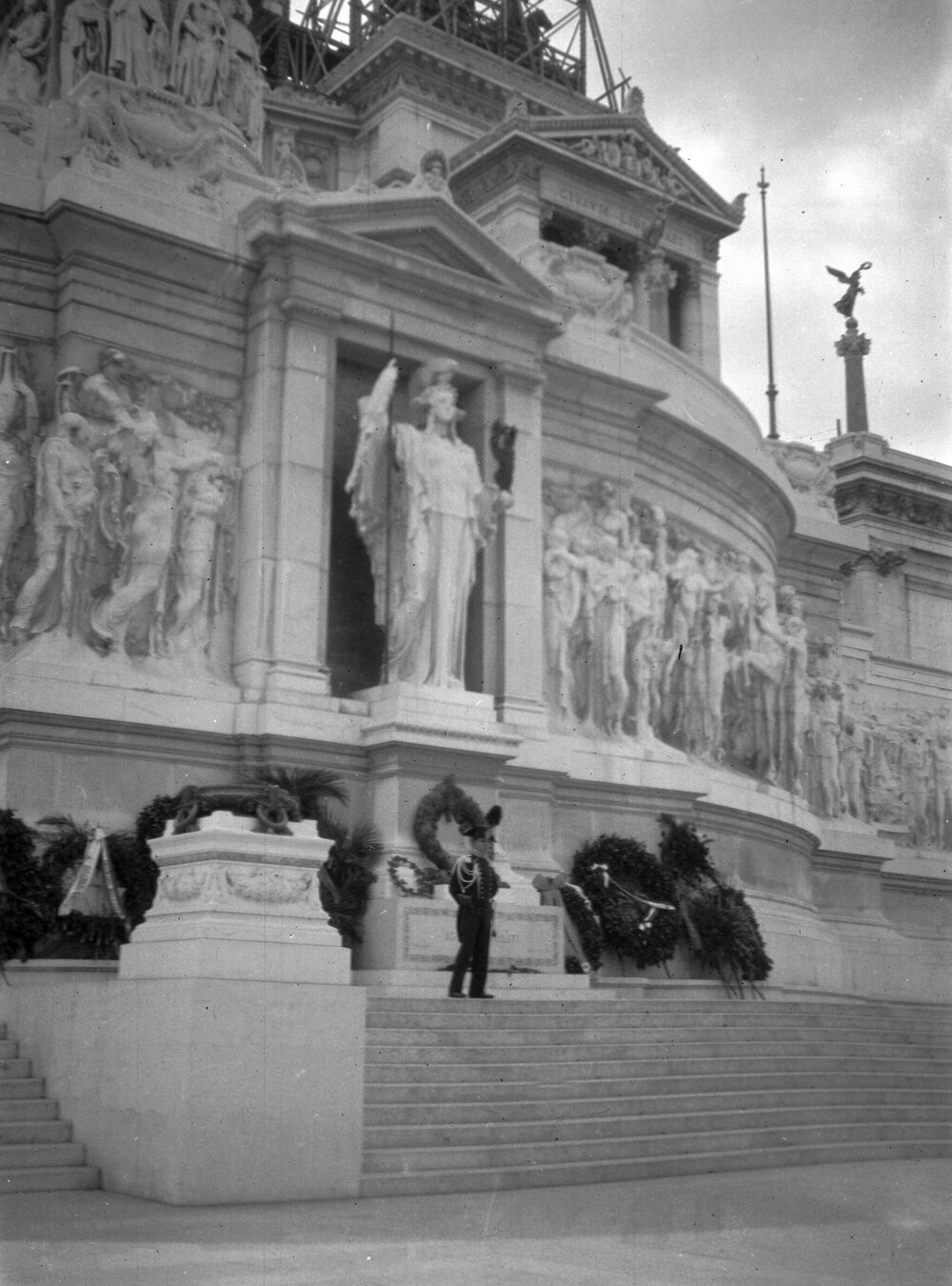 Wreaths laid in front of the Monumento Nazionale a Vittorio Emanuele II, Rome, Italy