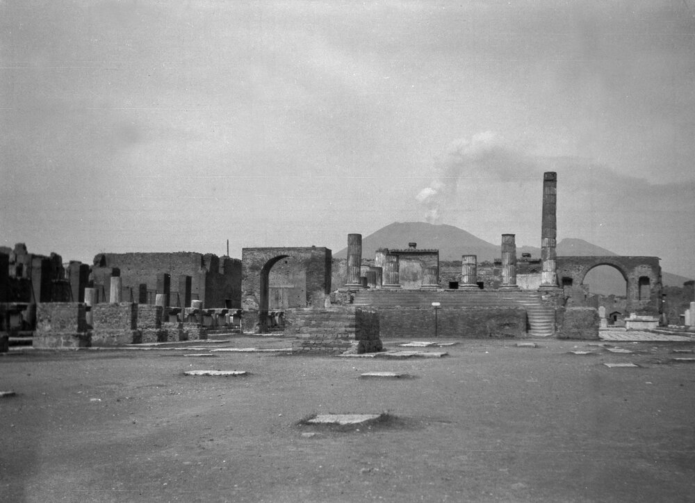 A view of ruins in Pompeii, Italy