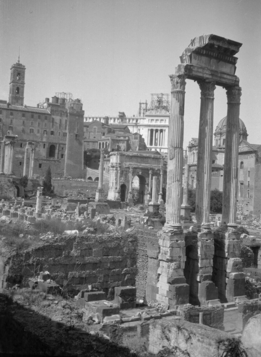 Partial view of The Forum, Rome, Italy