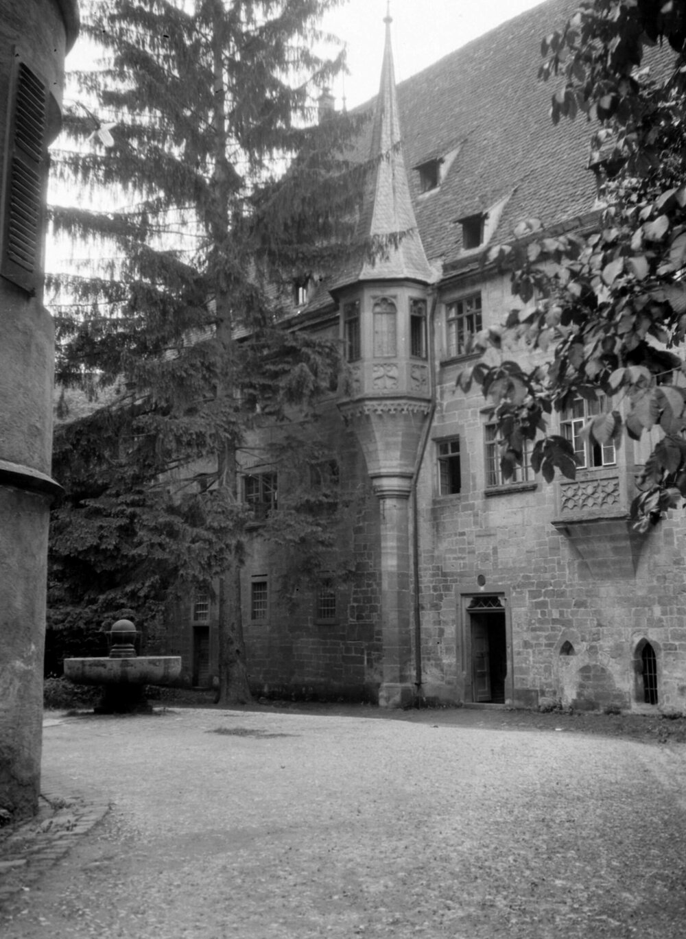 A view of part of an unidentified building in either Palatinate - a region of south-west Germany, or Maulbronn - a city in southern Germany