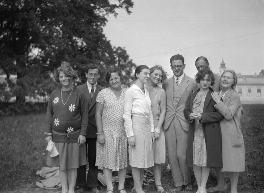An unidentified posed group of people in or near Vienna, Austria