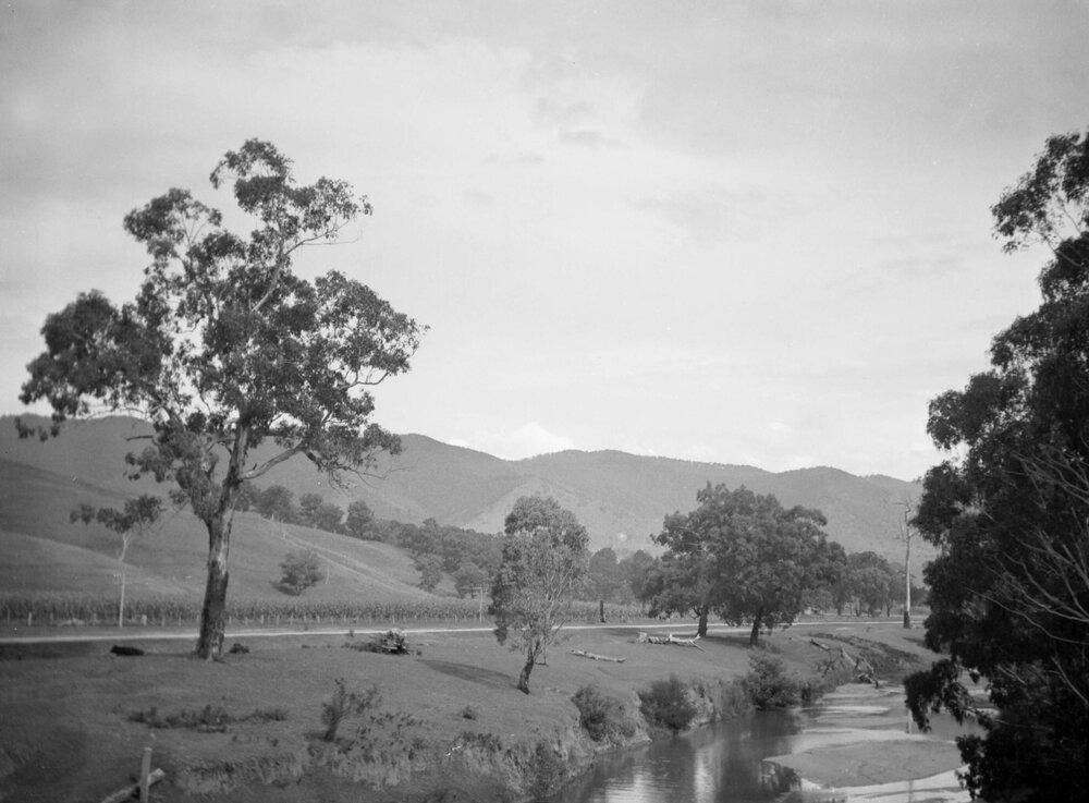 A view of the Tambo River and surrounding countryside at Ensay, Gippsland, Victoria