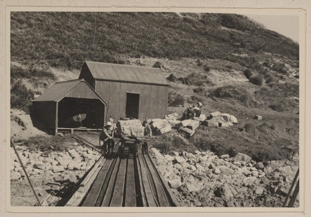 Granite blocks being shipped at Cape Everard, Victoria