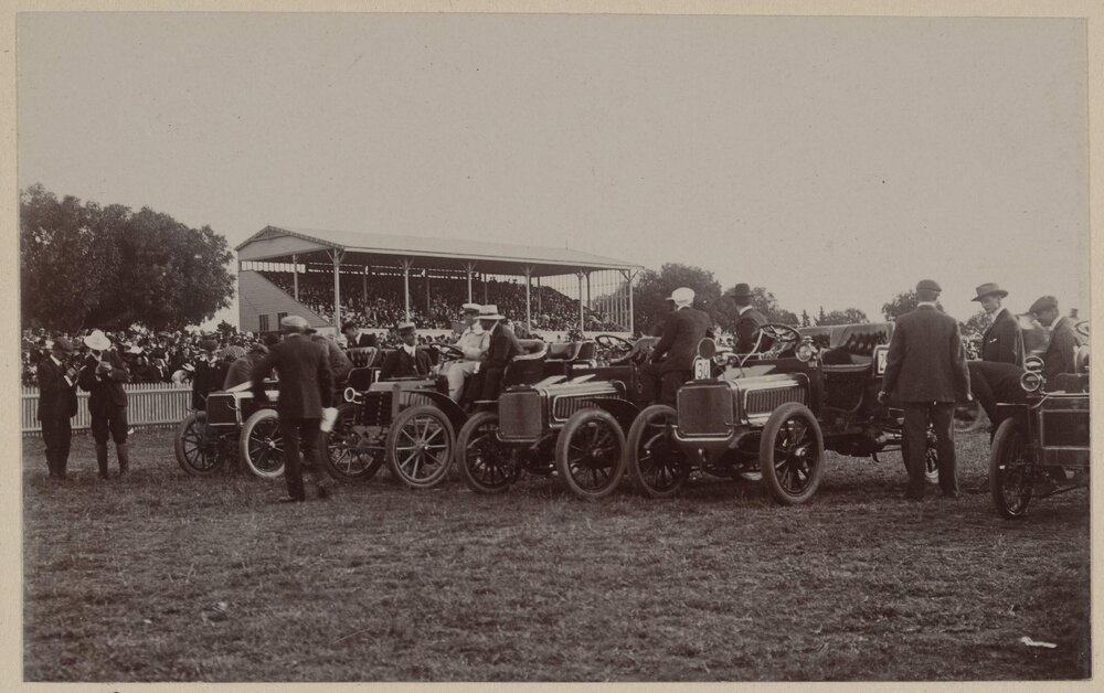 Women watching car racing at a motor club gymkhana at Marib B29