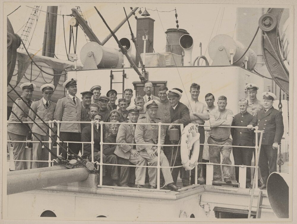 The ship's company of the lighthouse tender S.S. Cape York, Victorian coast