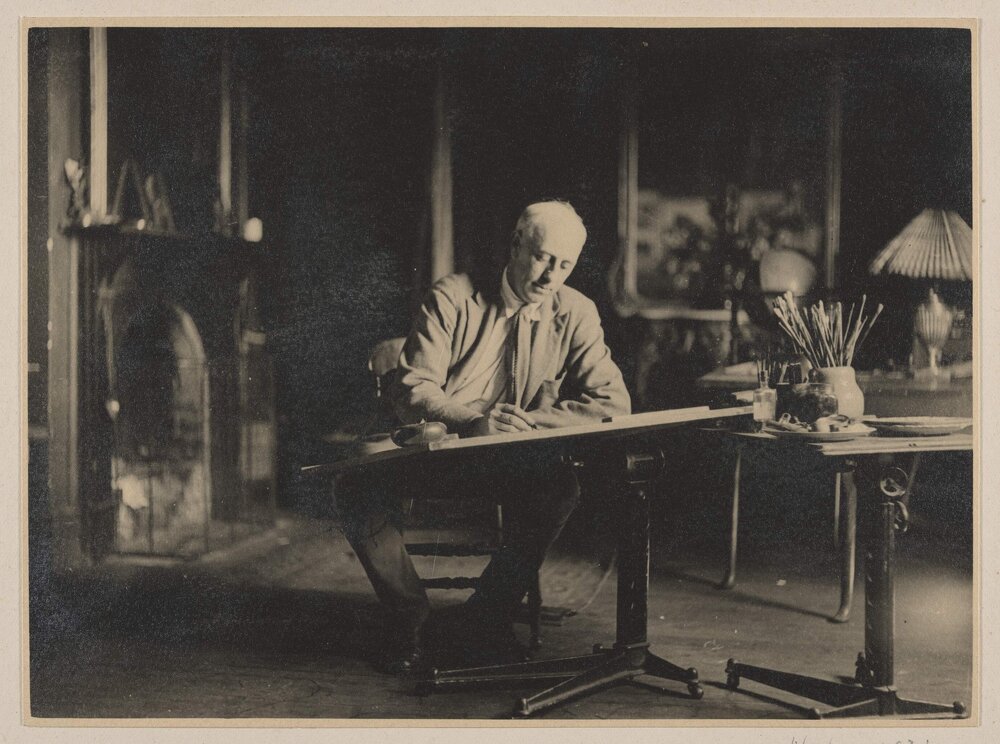 [Daryl Lindsay at drawing table]