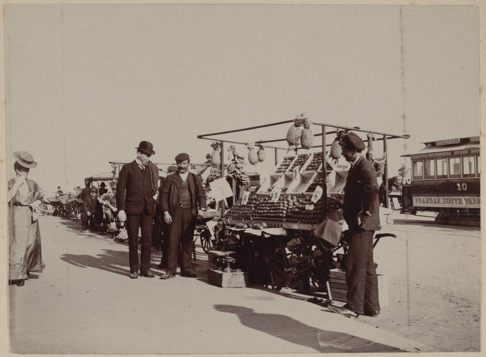 Market stalls, Princes Bridge, Melbourne