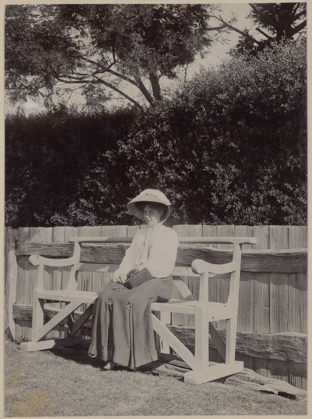 Woman sitting on bench