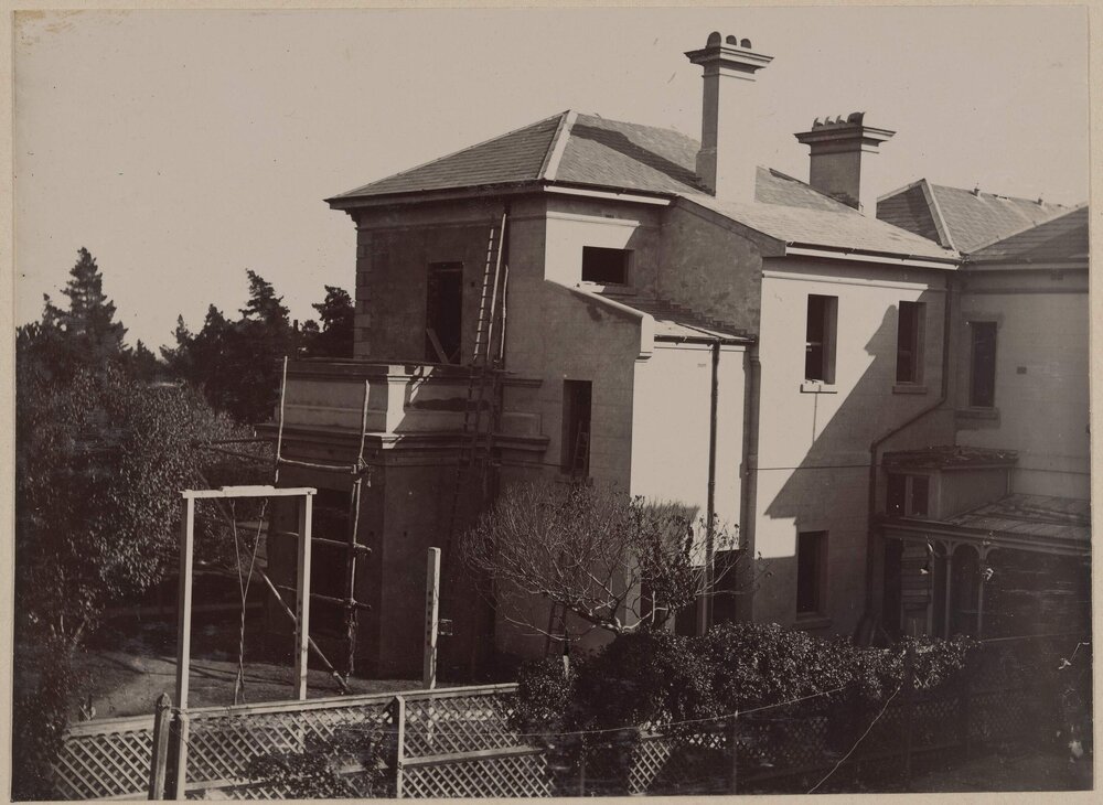 [Back view of] Harleston, [under repair]