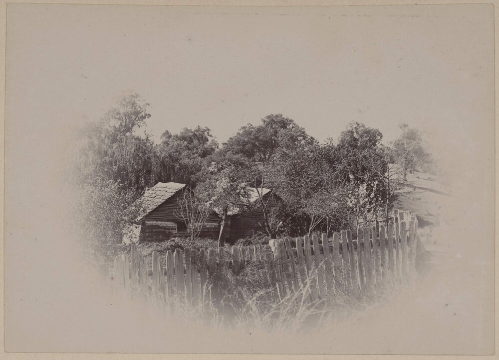 [House amongst bush behind wooden picket fence], Warrandyte
