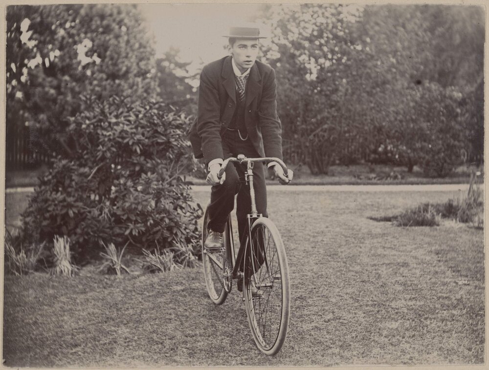 [Russell on bicycle,] Harleston