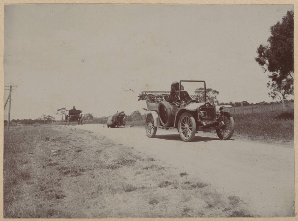[Russell Grimwade's 1906 Melbourne built Tarrant motor car]