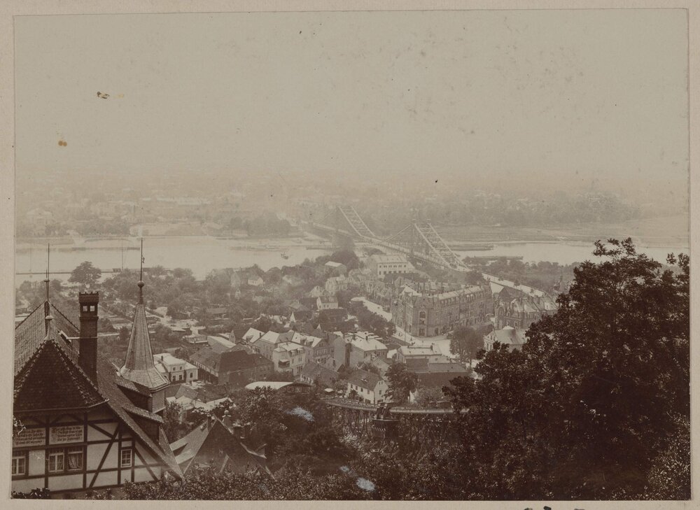 Panorama of Dresden &amp; Elbe River from Loschwitzh