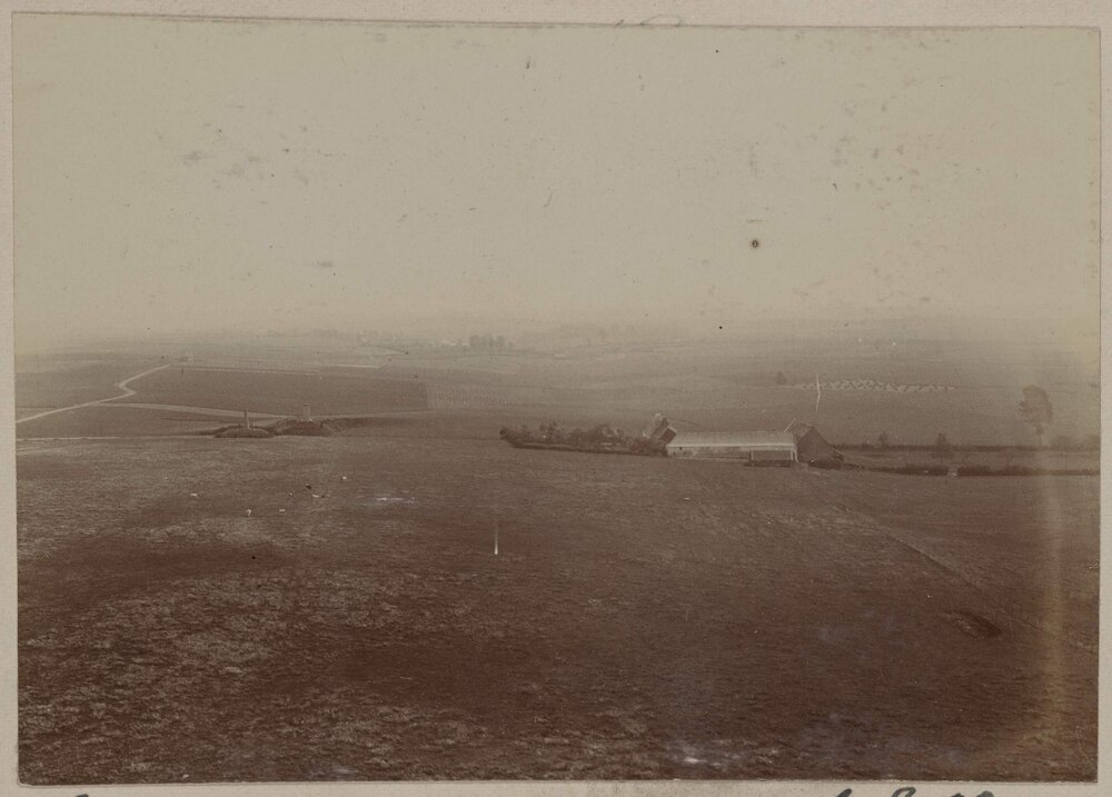 Field of Waterloo and the farm house of La Haie Saint