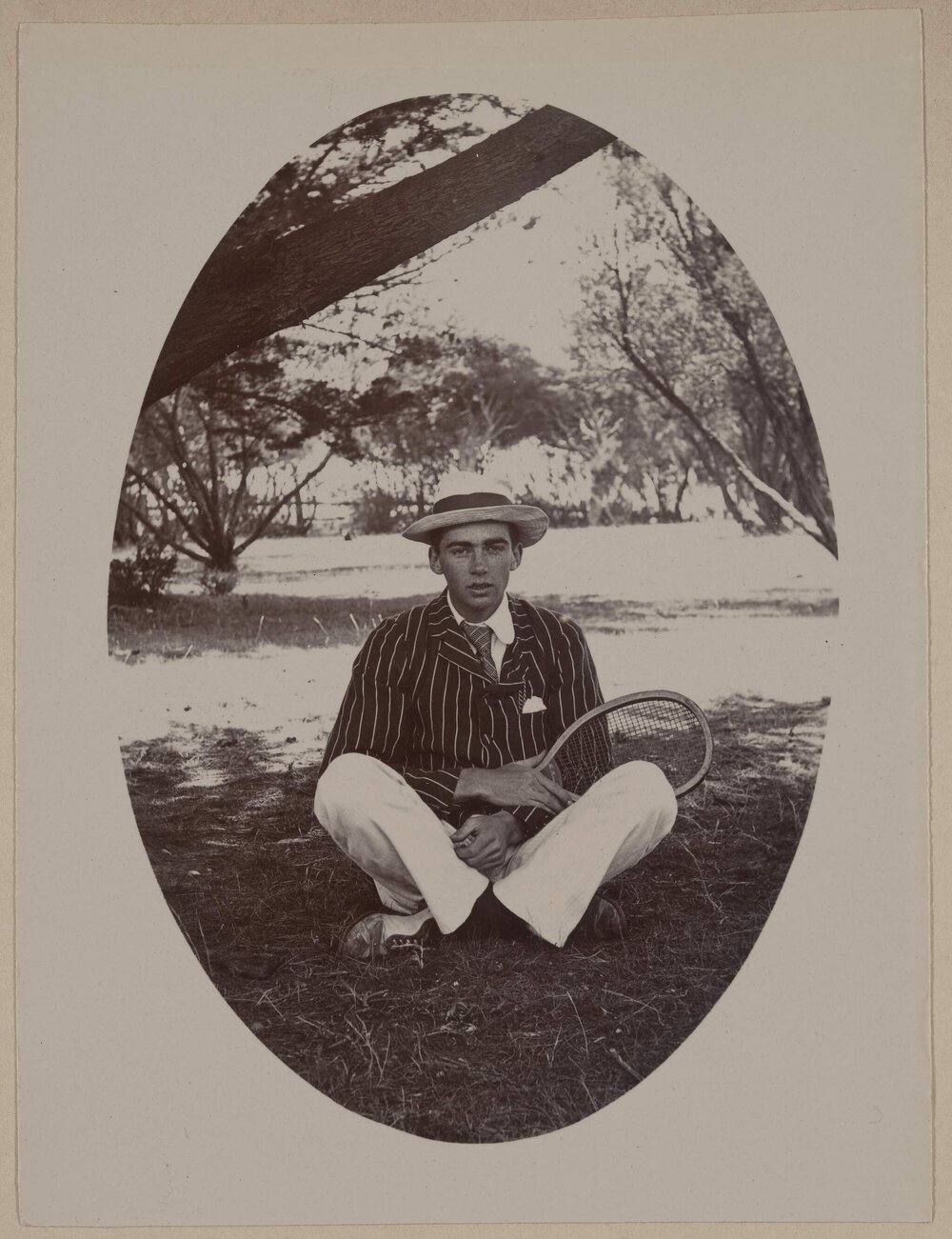 Portsea [man seated holding racquet]