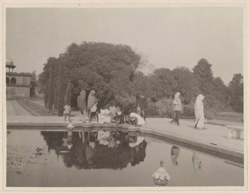 In the gardens of the Taj