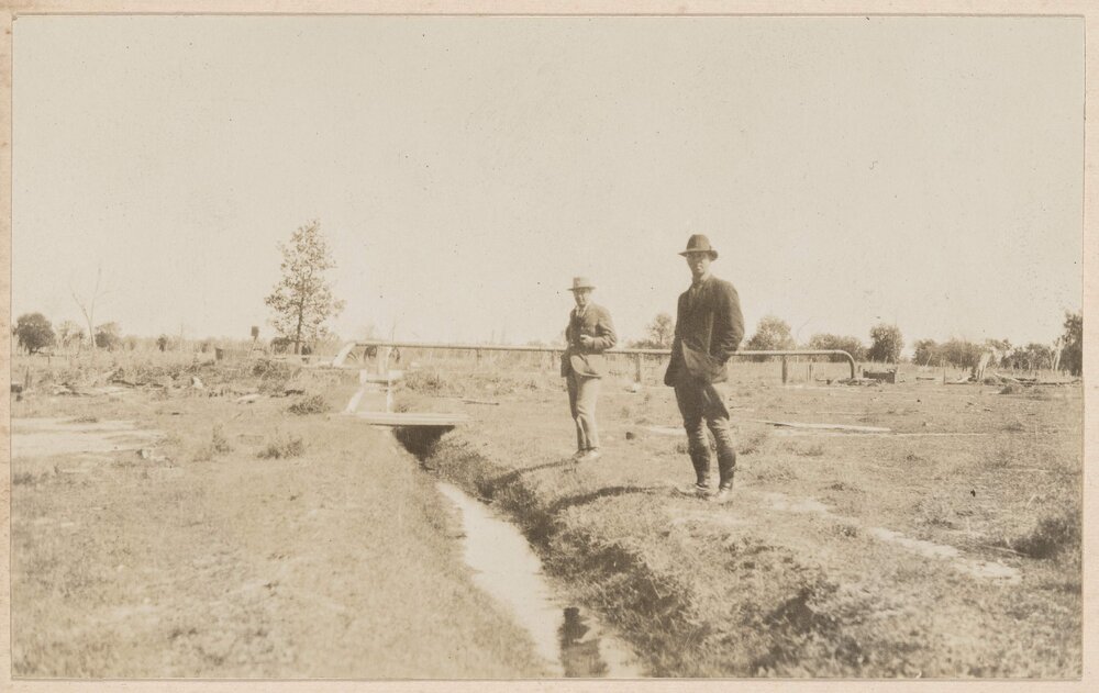 Stock-watering channel from bore