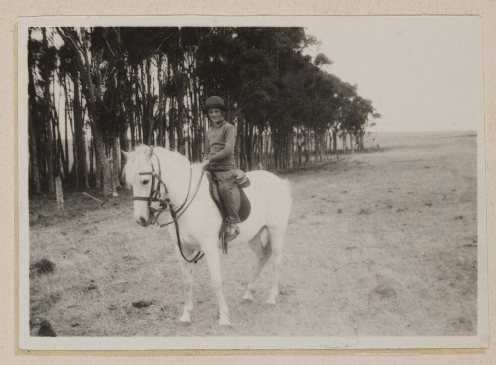 [Riding a white horse,] Barwidgee [Victoria]