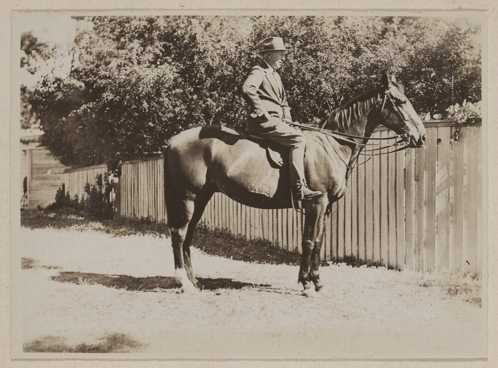[Man seated on horse]
