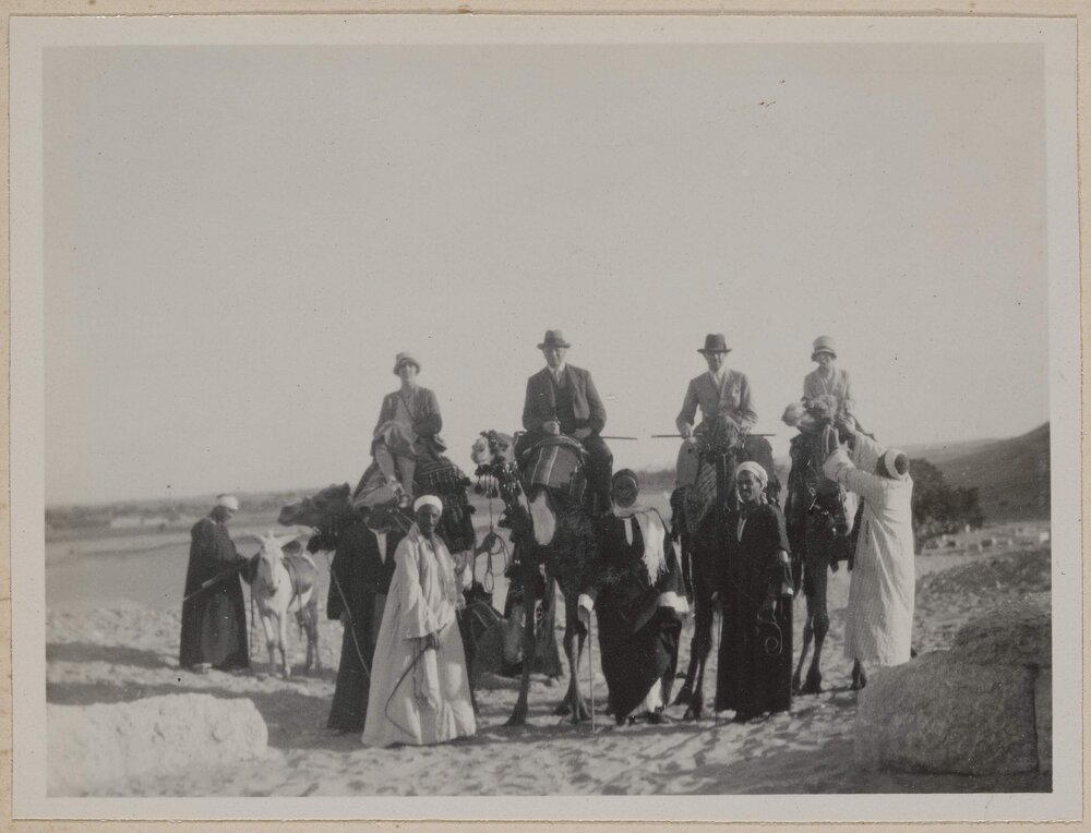 [Group riding camels, Cairo, Egypt]