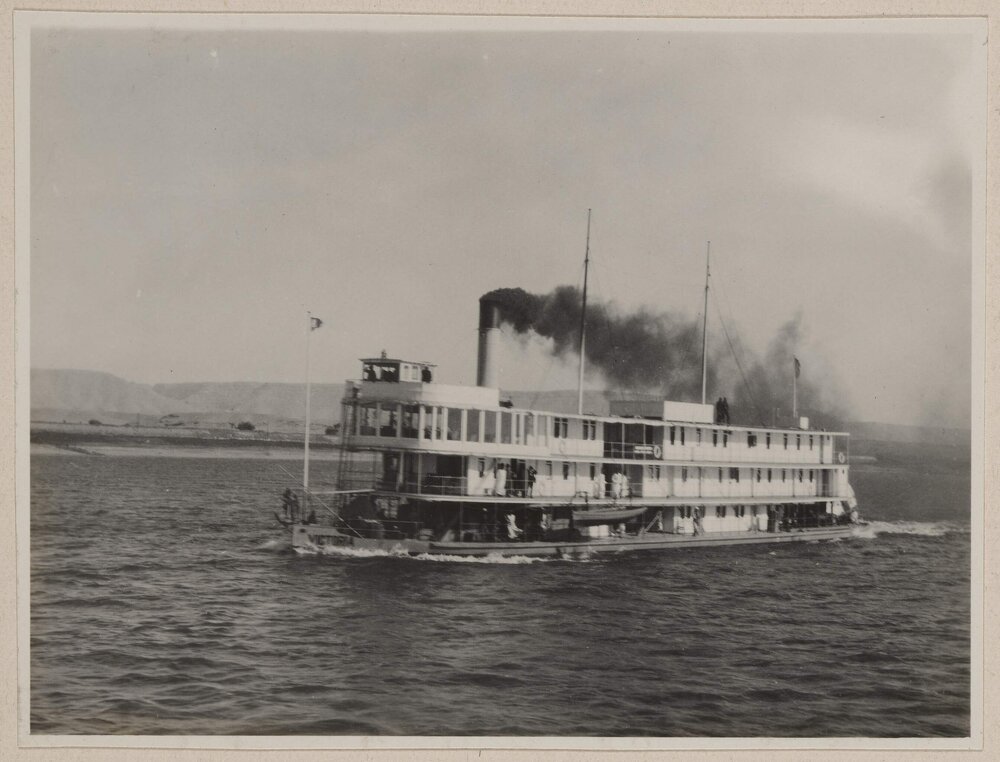 [Steam ship on Nile River, Egypt]