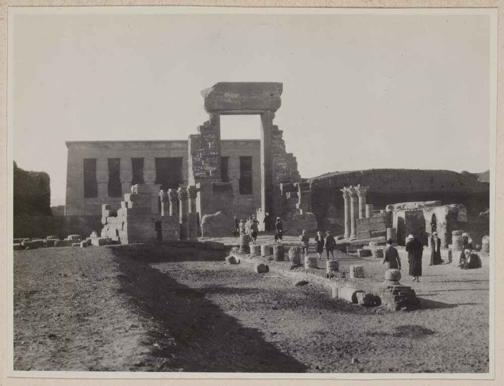 ["Gate of Domitian and Trajan" northern entrance of the Temple Hathor, Dendera, Egypt]