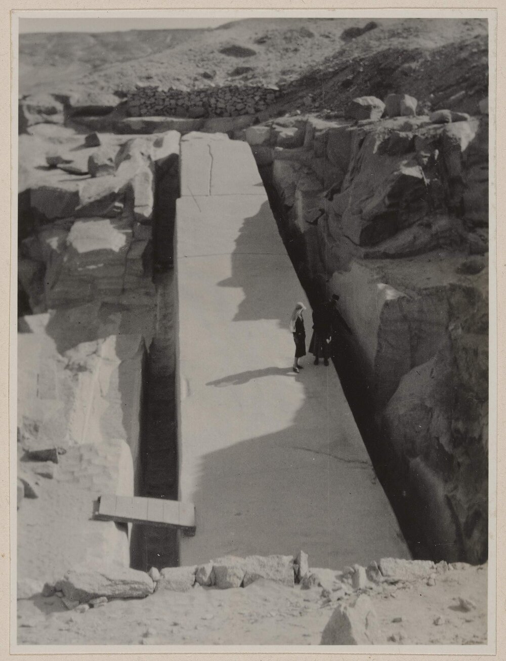 [The unfinished obelisk at the Aswan quarries]