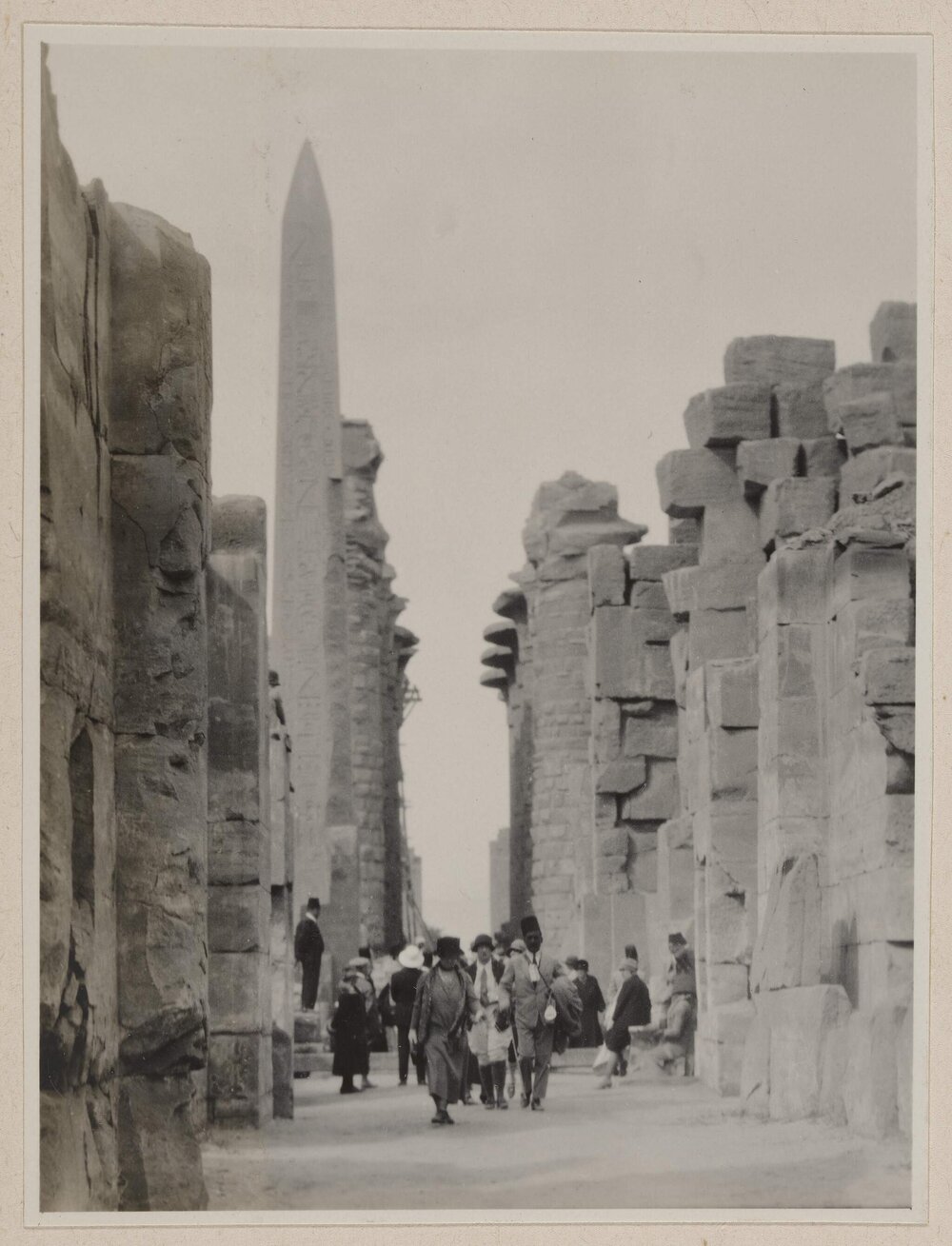 [Crowd walking through Temple of Karnak, Egypt]