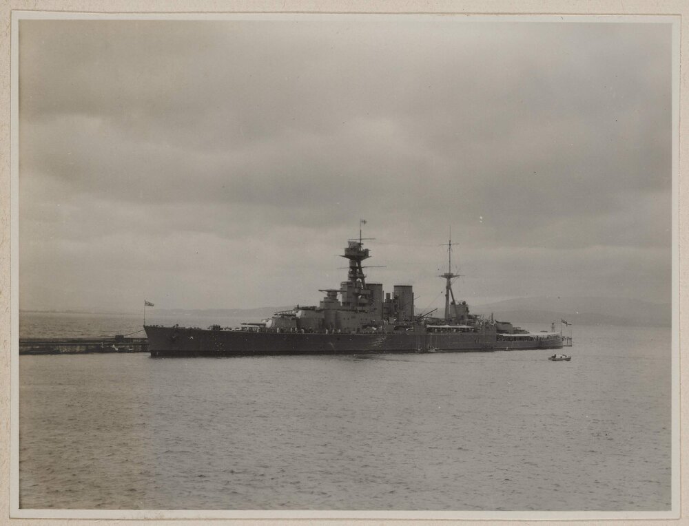 H.M.S. Hood at Gibraltar