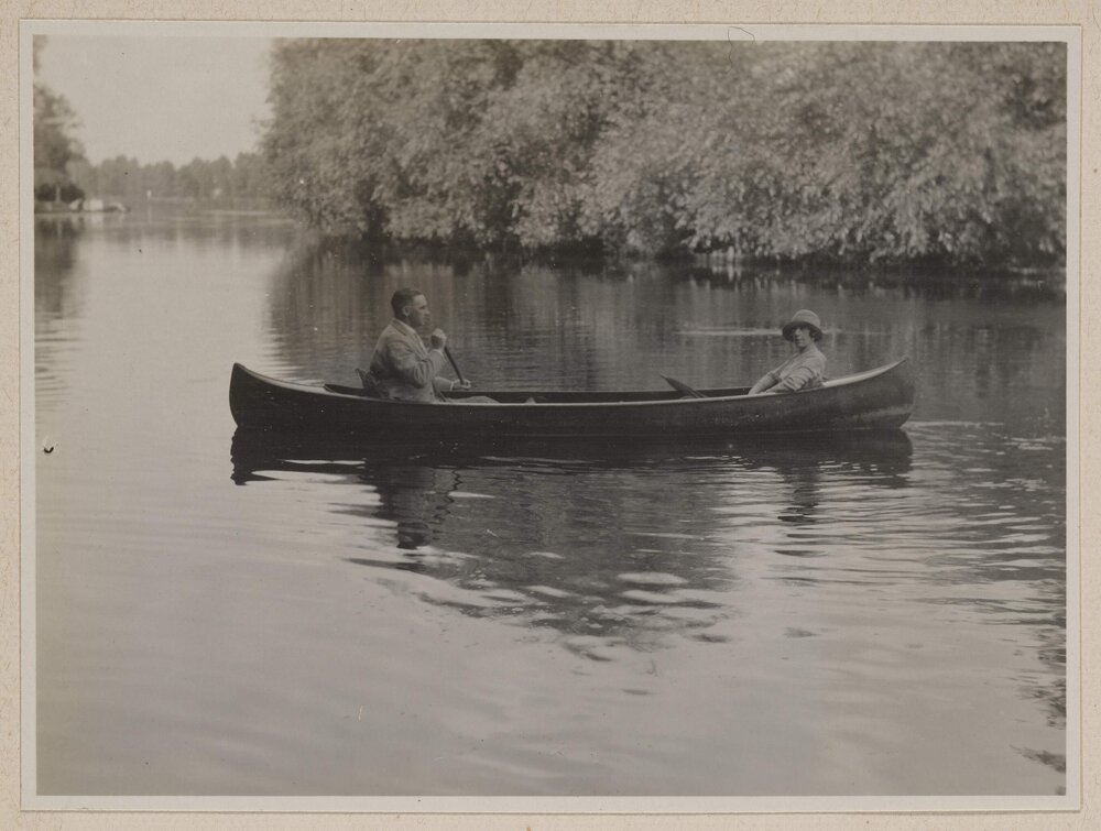 [Mab Grimwade in canoe]