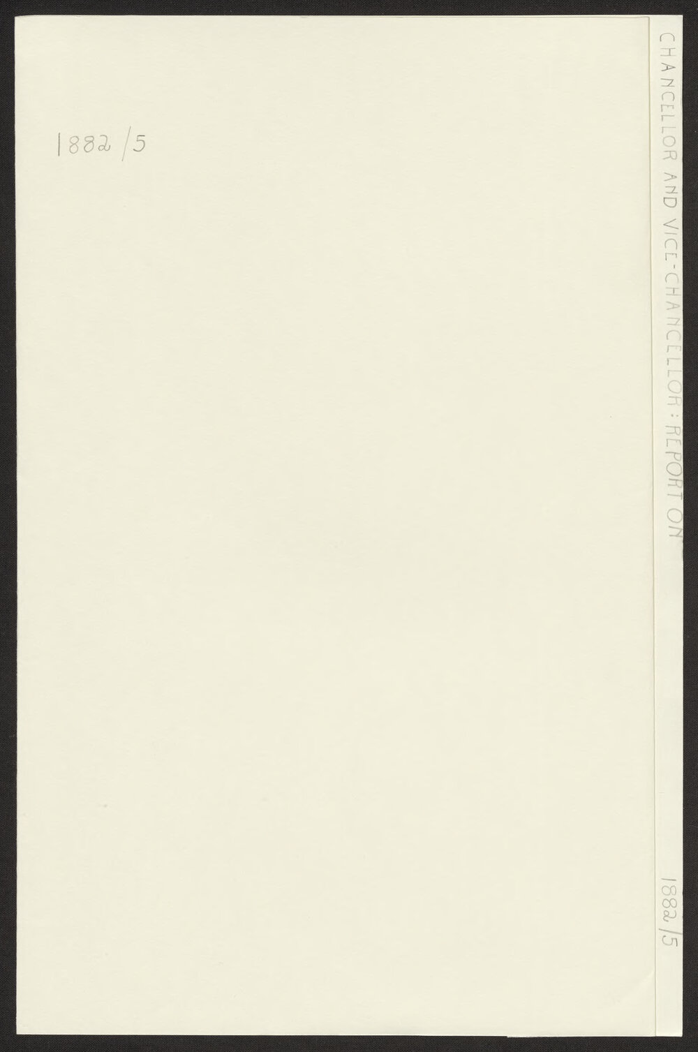 Chancellor and Vice-Chancellor: Reporting on Law Affecting Offices