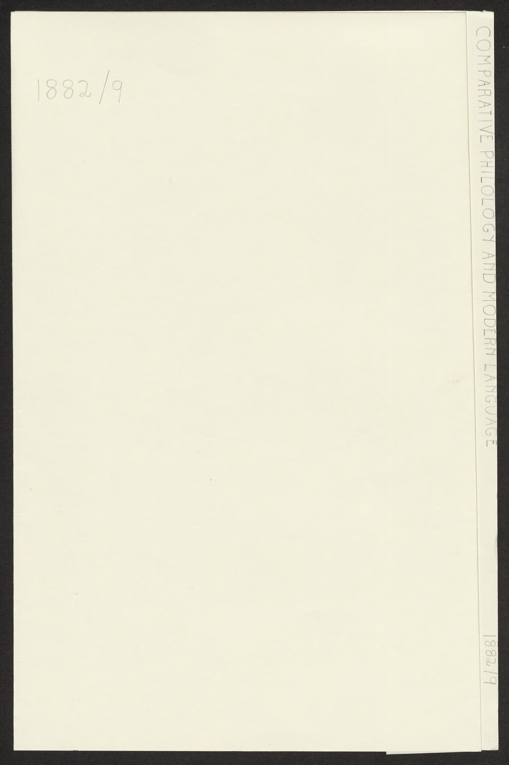 Comparative Philology and Modern Language: Professorship