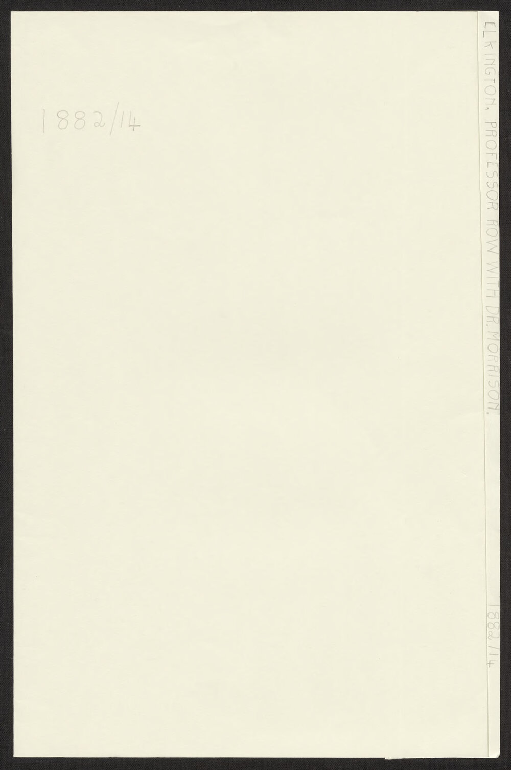 Professor Elkington: Row with Morrison