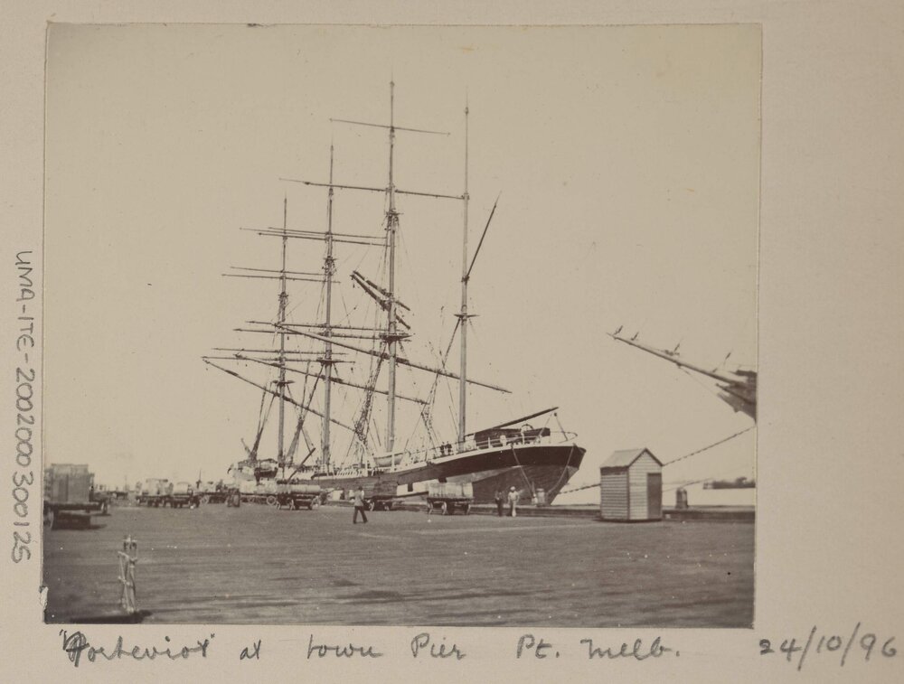 "Forteviot" at town pier, Pt. Melb.