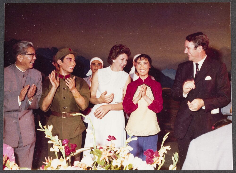 [Malcolm and Tamie Fraser with the cast of a Chinese production]