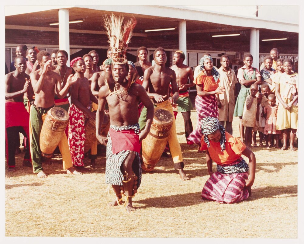 [Traditional ceremony in Zambia during a visit by Malcolm Fraser]