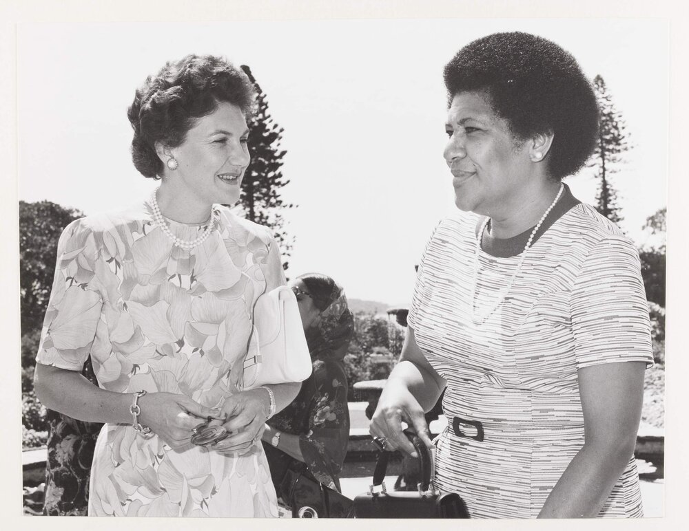 [Tamie Fraser and another at the Commonwealth Heads of Government Regional meeting]